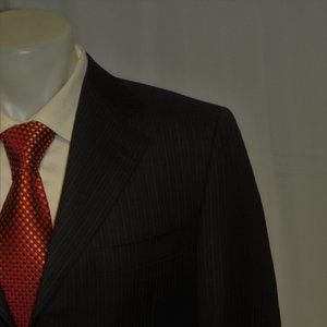 Canali Super 120 Gray Striped Three Button Suit 38S